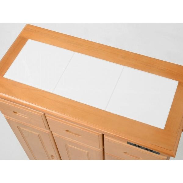 □在庫限り・入荷なし□ キッチンカウンター 食器棚 木製 タイルトップ