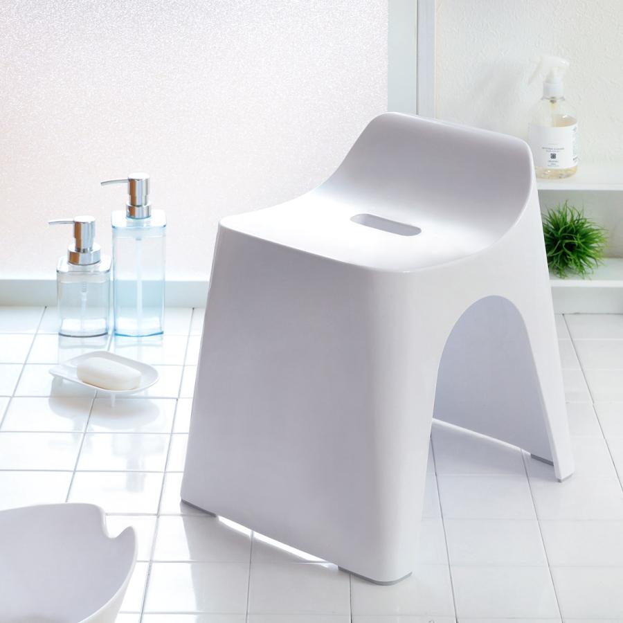 バスチェア 風呂椅子 座面高約30cm 約幅39.2cm ホワイト 通気性抜群