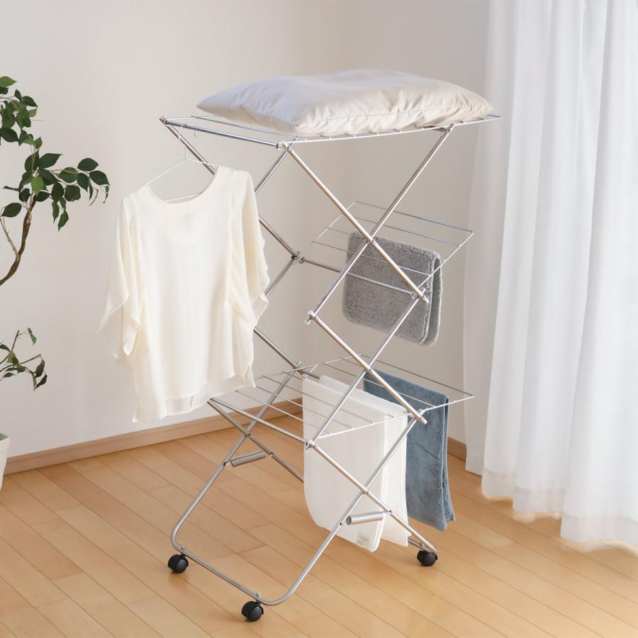 大木製作所 室内物干し ステンレス タワー型室内物干し 小 タオル干し