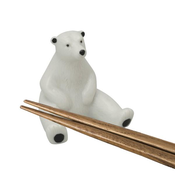 箸置き シロクマ 4個セット （ 箸おき 白くま セット 陶器