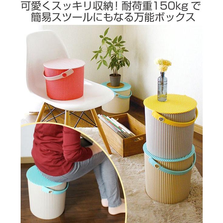 収納バスケット LL 20L 幅33×奥行32×高さ34cm 簡易 スツール フタ付き