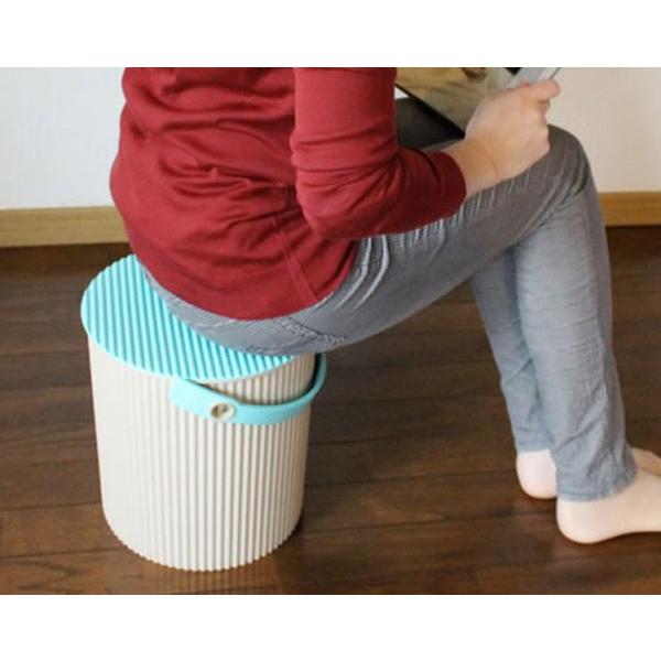 収納バスケット LL 20L 幅33×奥行32×高さ34cm 簡易 スツール フタ付き