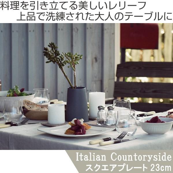 プレート　23cm　イタリアンカントリーサイド　スクエアプレート　洋食器　硬質陶器　同色6枚セット （ 皿 食器 器 お皿 電子レンジ対応 食洗機対応 ）｜livingut｜02