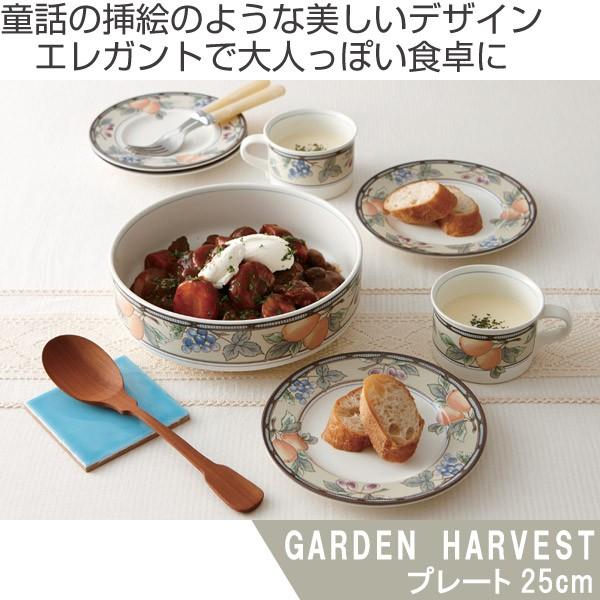 プレート 25cm 洋食器 ガーデンハーベスト 硬質陶器 6枚セット （ 皿