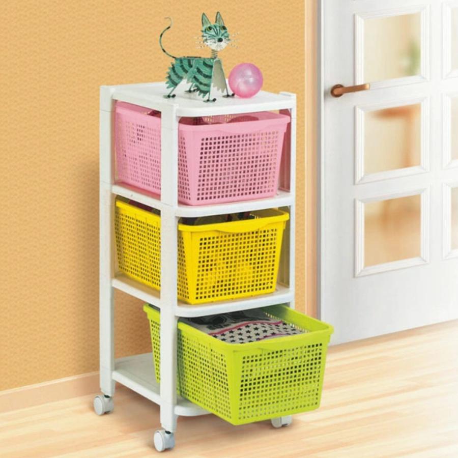 不動技研（FUDOGIKEN） 収納ラック 3段 引き出し 幅31×奥行43×高さ75cm