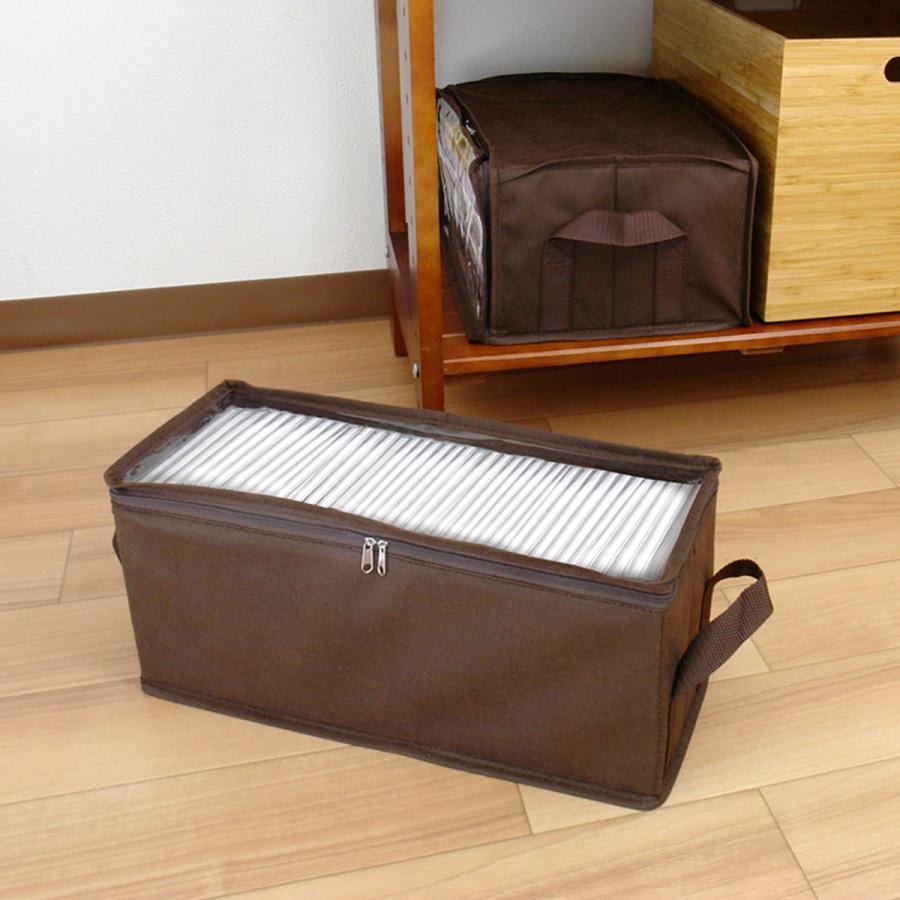 CD ダークブラウン ケース 東洋ケース（TOYOCASE） 収納ボックス CDサイズ 幅35×奥行13.5×高さ