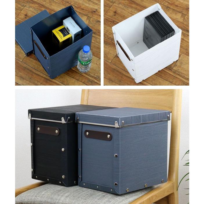 収納ボックス フタ付き 縦型 約 幅19×奥行25×高さ24cm 木目調