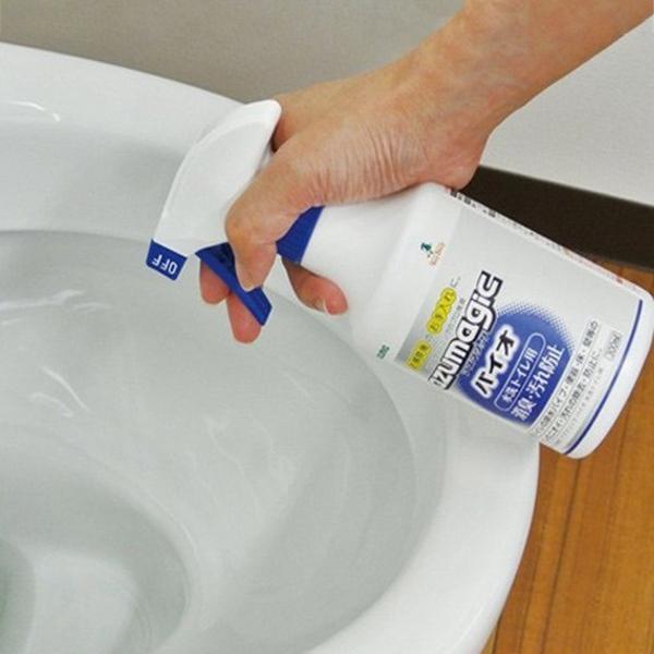 水洗トイレ用 洗剤 300ml アズマジック バイオ （ スプレー トイレ 排水パイプ 便器 フチ裏 すき間 床 壁 黒ズミ 尿石 臭い 消臭 ヌメリ 汚れ 落とし ）｜livingut｜07