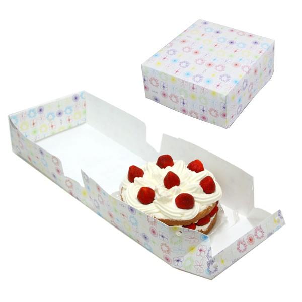 ケーキボックス　ケーキ型　フラット　18cm用　フラワー　日本製 （ お菓子 ラッピング デコレーションケーキ 箱 製菓グッズ ）｜livingut｜02