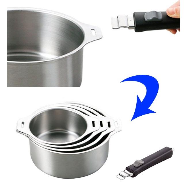 鍋セット 燕三 ハンドル着脱式鍋 14cm 16cm 18cm 20cm 6点セット IH