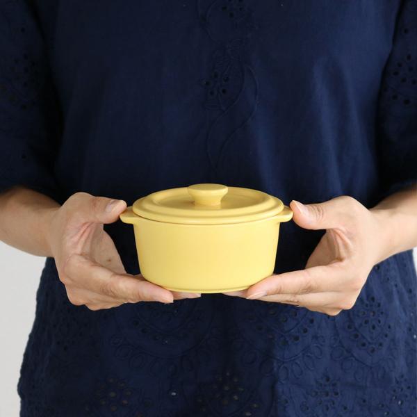 キャセロール 鍋 10cm 洋食器 コーナー イエロー （ 耐熱セラミック