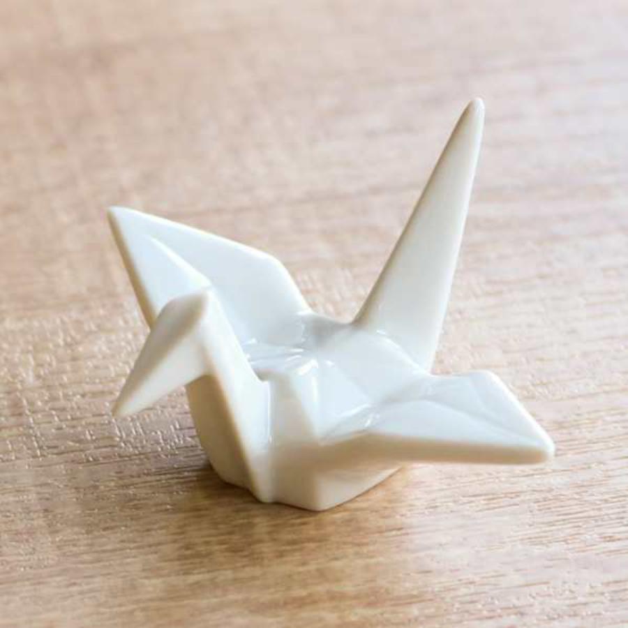 箸置き おしゃれ 折ツル 正月 はしおき 磁器 食器 白 （ カトラリー