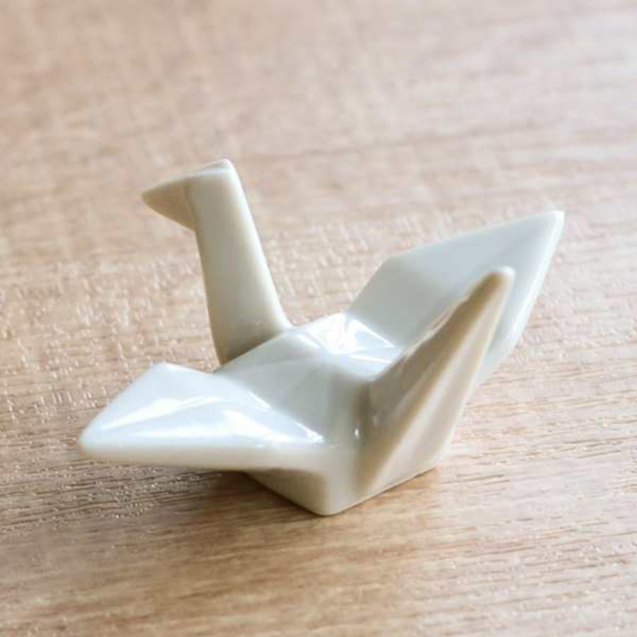 箸置き おしゃれ 折ツル 正月 はしおき 磁器 食器 同色5個セット 白