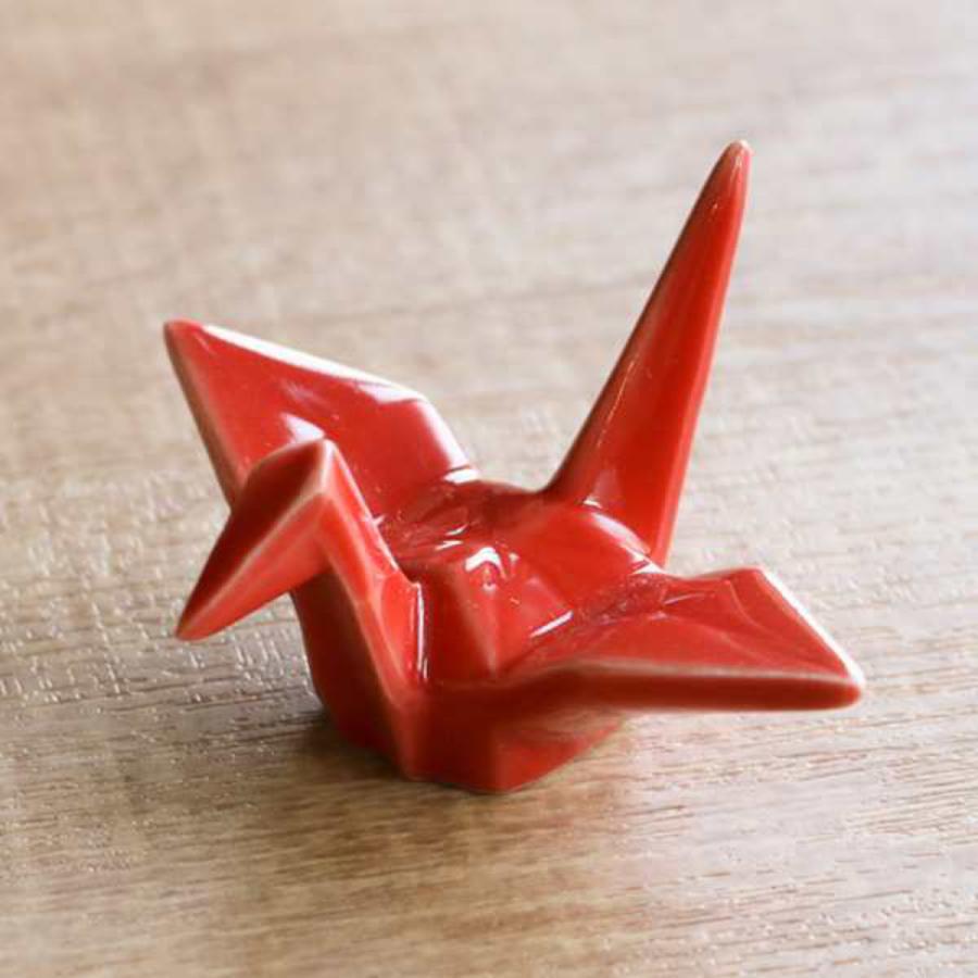 箸置き おしゃれ 折ツル 正月 はしおき 磁器 食器 同色5個セット 白