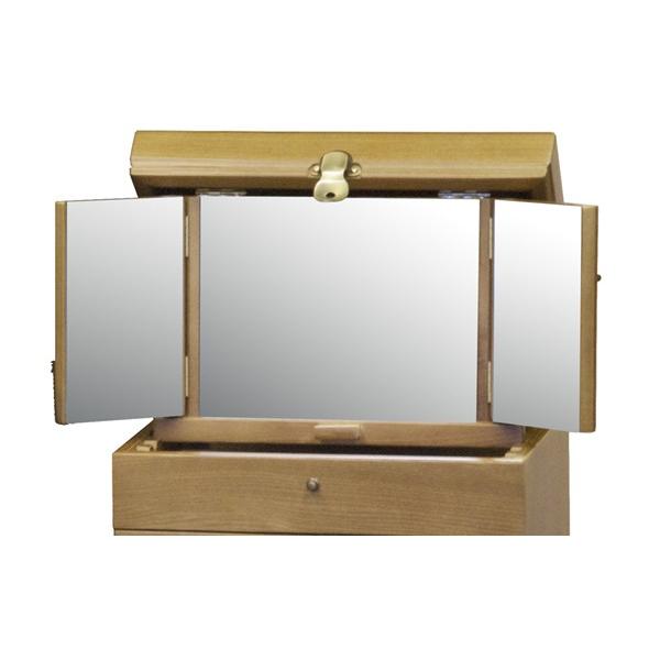 ☆拡大鏡付 三面鏡 メイクボックス(MK-26) 桐材塗装 メイクボックス 小さめ