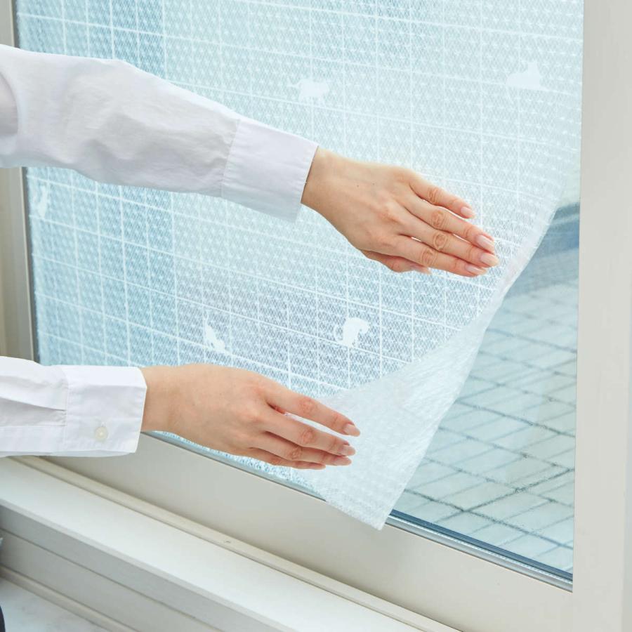 断熱シート マドピタシート レース調 ネコ柄 90cm×180cm 2枚組 （ 窓