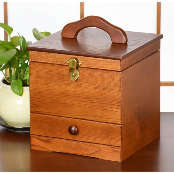 メーキャップミラー 木製 引出し付 あおい 幅24cm （ 国産 日本製