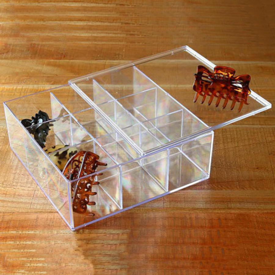 クリアケース ふた付き 9分割 5個セット 透明 プラスチック 収納 
