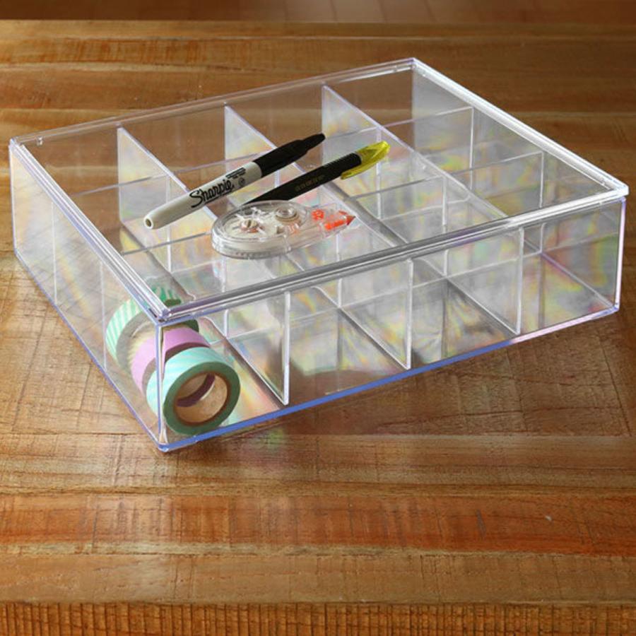 コレクションケース クリア ふた付き 12分割 L 4個セット 透明 収納