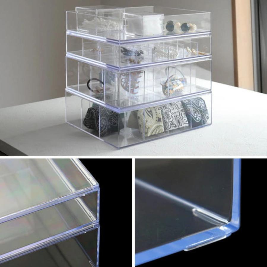 コレクションケース クリア ふた付き 12分割 L 4個セット 透明 収納