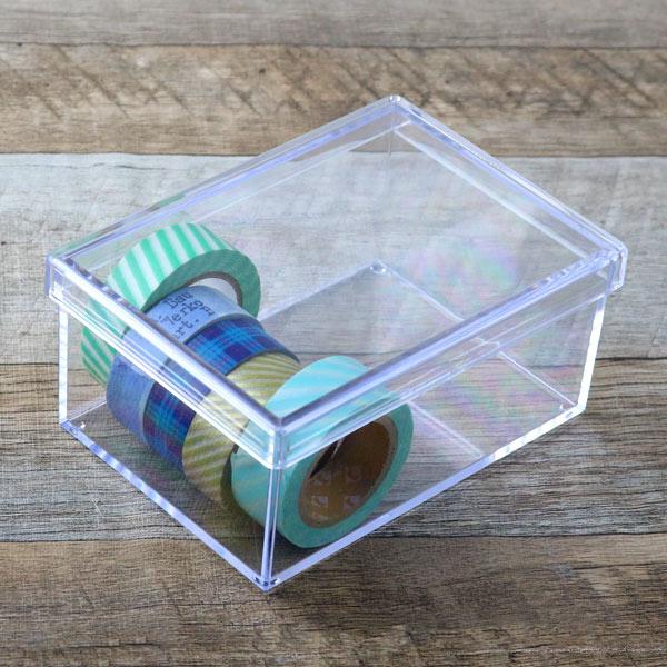 クリアケース フタ付き 幅13×奥行9.4×高さ6cm 小物入れ ふた付き S 深