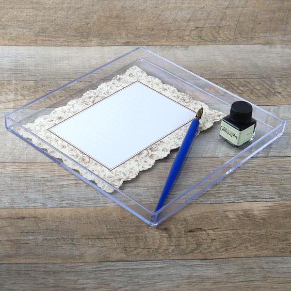 トレー 中 クリア プラスチック 透明 収納 デスコシリーズ 玄関トレー