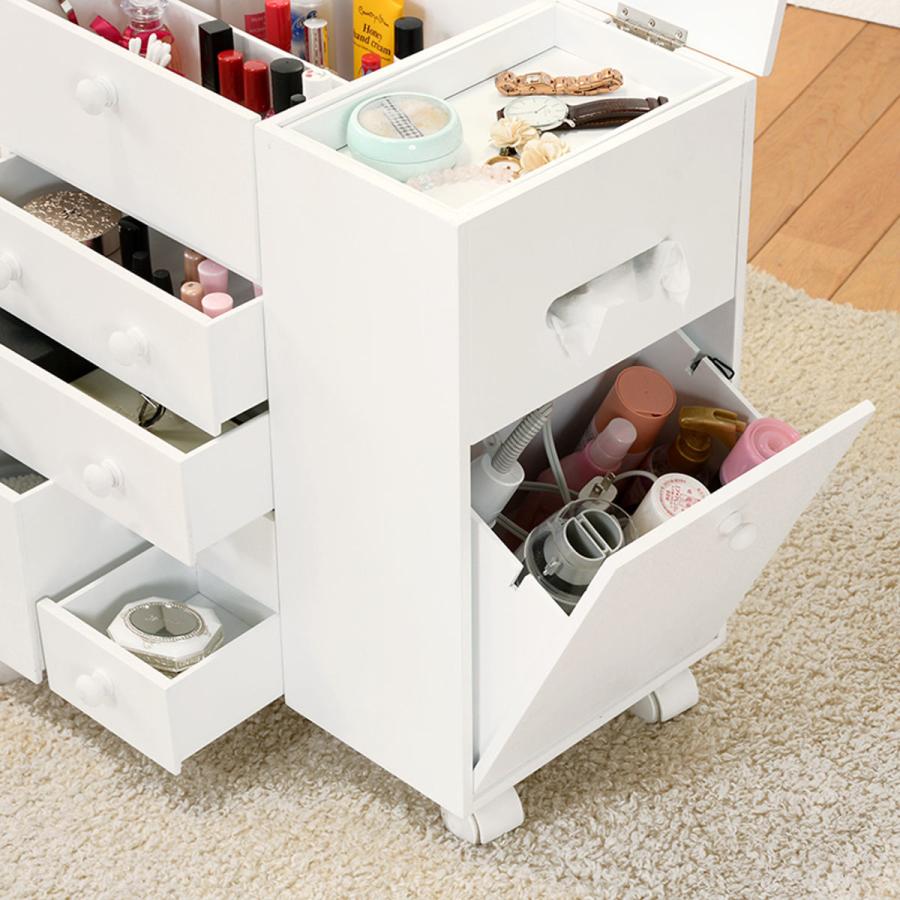 HAGiHARA コスメワゴン キャスター付 ドレッサー （ コンパクト 大容量