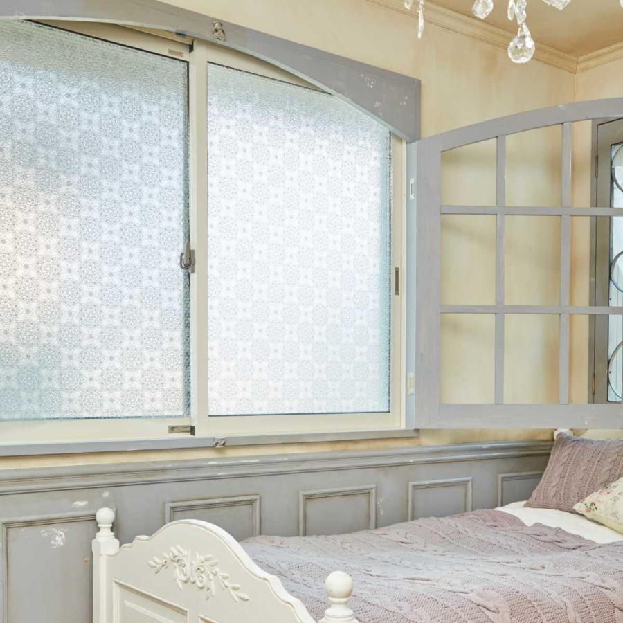 断熱シート マドピタシート すりガラス対応 ブルーレース 90cm×180cm 2