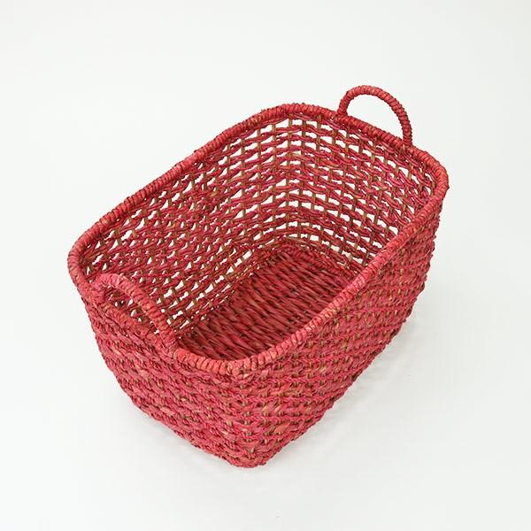 バスケット アバカ 収納 幅55×奥行37×高さ37cm ラタン 籐 かご 持ち