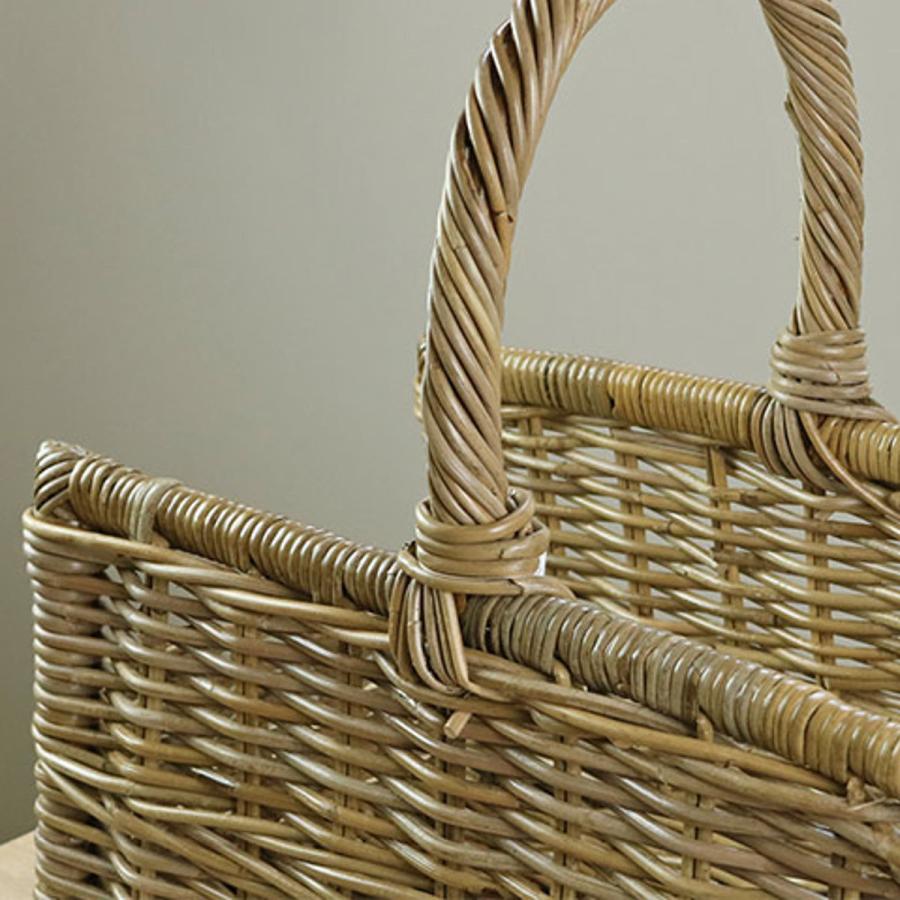 バスケット ラタン 幅53×奥行31×高さ50 持ち手付き かご 大きい