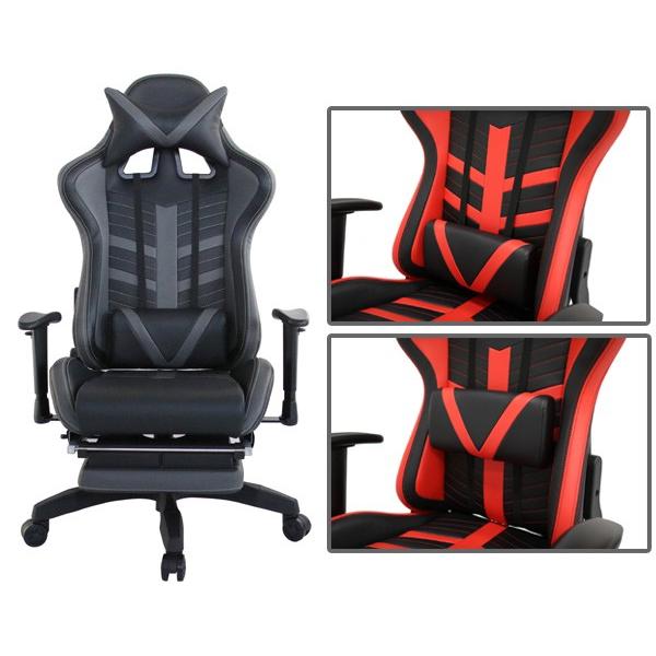 流線型赤い椅子ジンチェアーオットマン オフィスチェア 椅子 収納式オットマン レーシングチェアー Monza