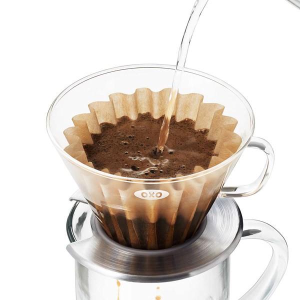 OXO オクソー ガラスコーヒードリッパー 2〜4杯用 紙フィルター10枚