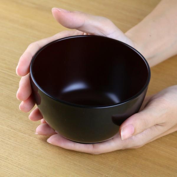 汁椀 420ml 日本製 駒型 黒 （ 和食器 味噌汁椀 お椀 電子レンジ対応