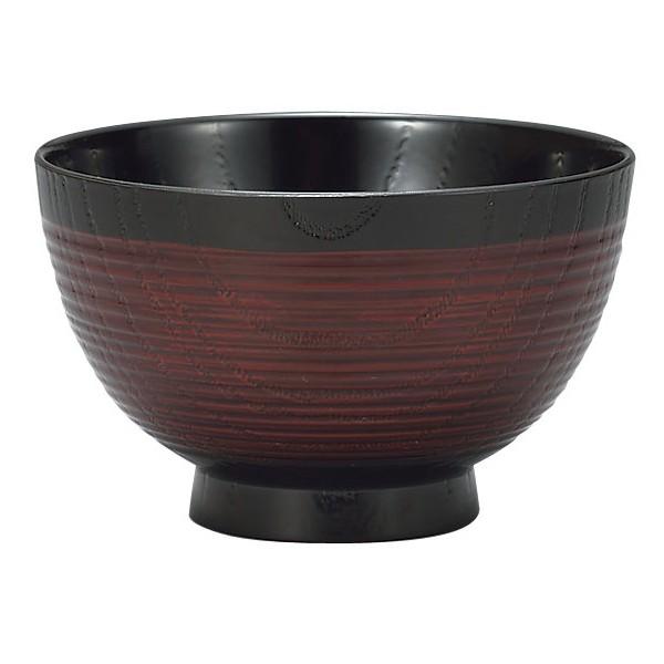 汁椀 310ml 日本製 漆塗 里山汁椀 朱溜内黒 5個セット （ 和食器