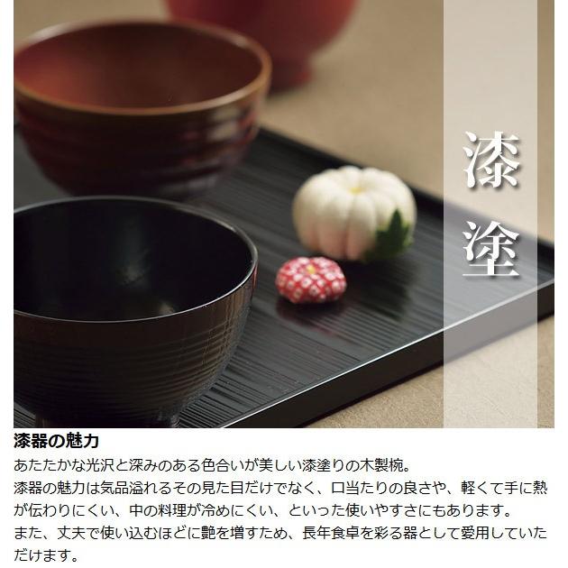 汁椀 310ml 日本製 漆塗 里山汁椀 朱溜内黒 5個セット （ 和食器