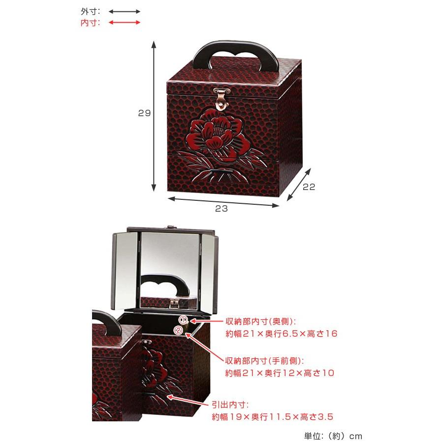 □在庫限り・入荷なし□ コスメボックス 鏡付き 三面鏡 メイクボックス