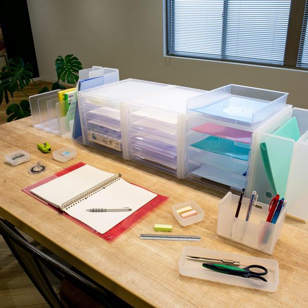 SANKA ファイルボックス A4 スリム 書類収納 半透明 squ＋ ナチュラ