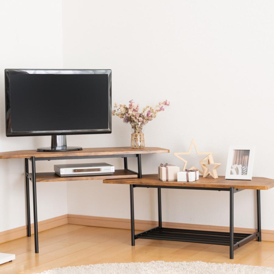 伸縮テレビ台 19〜30V型対応 ブルックリンスタイル スチール 幅80