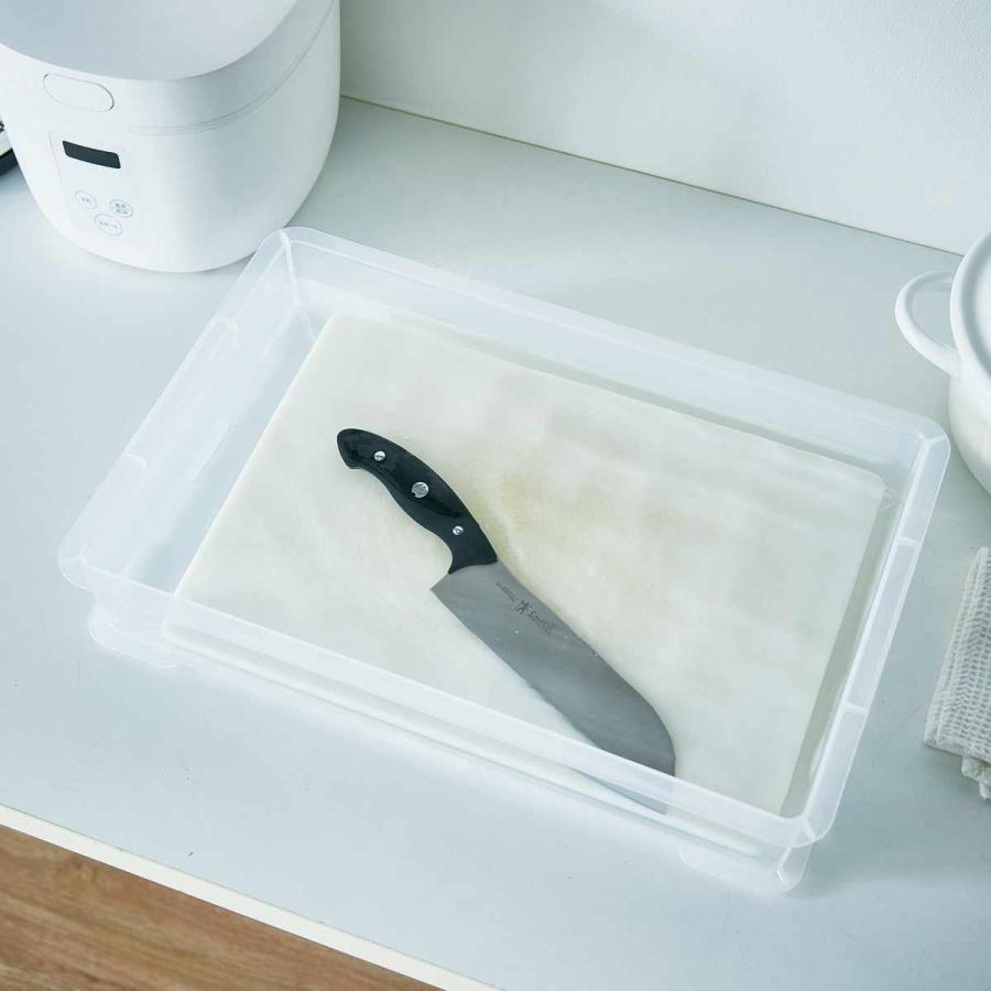 もち箱 フードテナー 本体2段 蓋1個 30×45cm レールトイ 収納 クリア （ 餅箱 餅ばこ もちばこ フードコンテナー 保存容器 プラスチック フードコンテナ ） | ブランド登録なし | 10