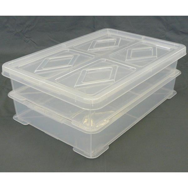 もち箱 フードテナー 本体2段 蓋1個 30×45cm レールトイ 収納 クリア （ 餅箱 餅ばこ もちばこ フードコンテナー 保存容器 プラスチック フードコンテナ ） | ブランド登録なし | 18