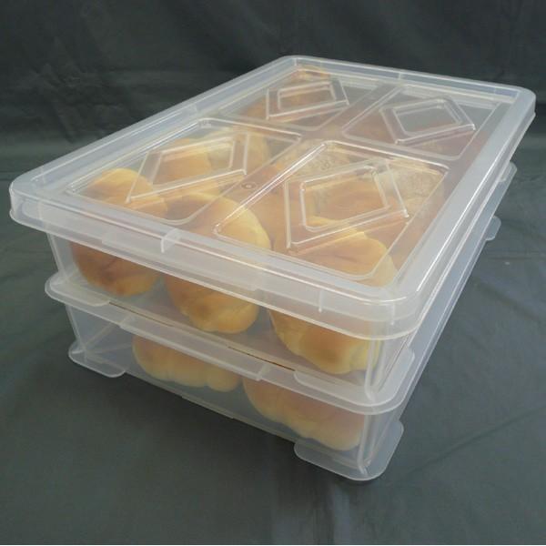 もち箱 フードテナー 本体2段 蓋1個 30×45cm レールトイ 収納 クリア （ 餅箱 餅ばこ もちばこ フードコンテナー 保存容器 プラスチック フードコンテナ ） | ブランド登録なし | 02