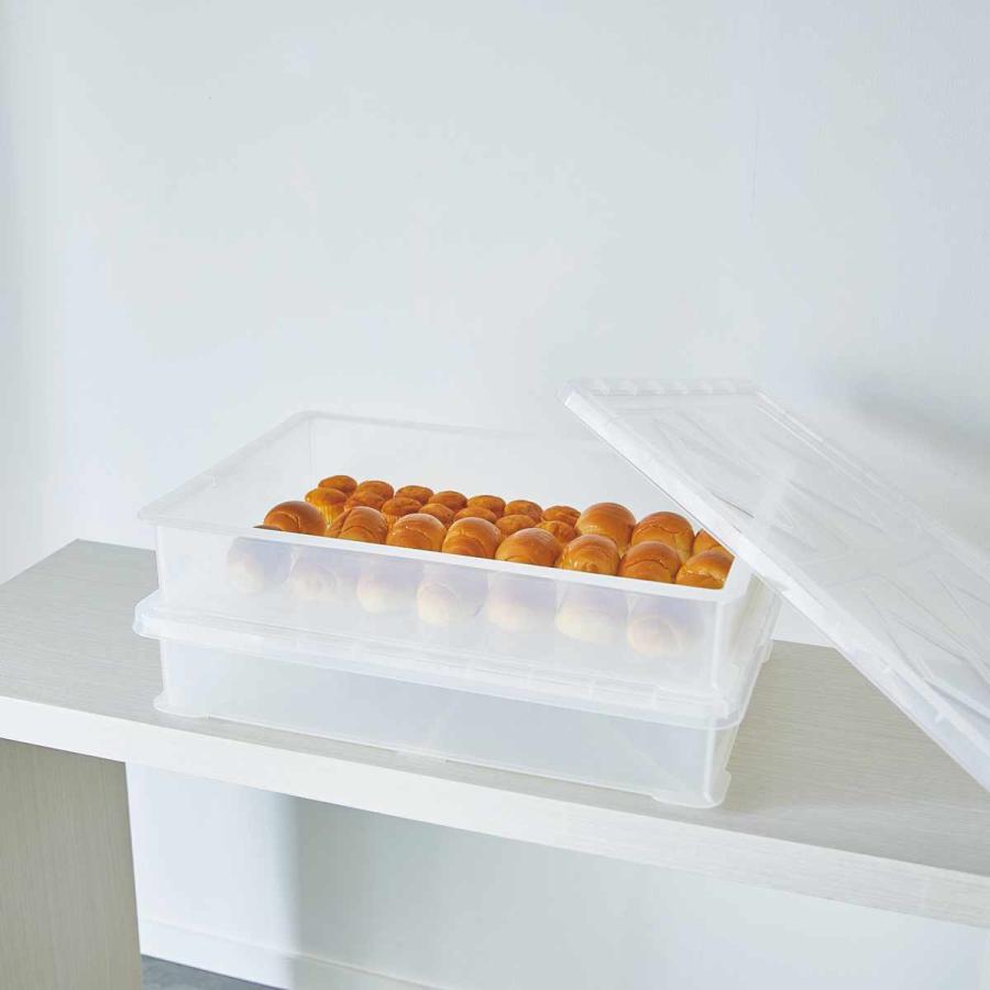 もち箱 フードテナー 本体2段 蓋1個 30×45cm レールトイ 収納 クリア （ 餅箱 餅ばこ もちばこ フードコンテナー 保存容器 プラスチック フードコンテナ ） | ブランド登録なし | 05