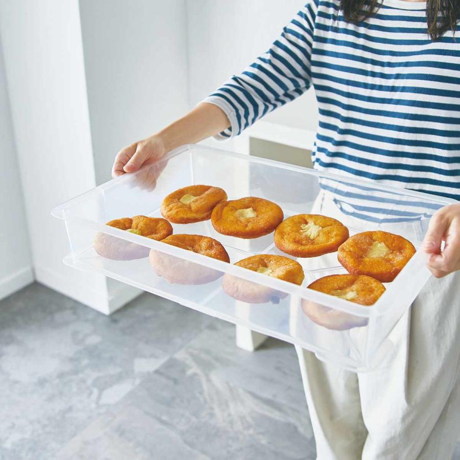 もち箱 フードテナー 本体2段 蓋1個 30×45cm レールトイ 収納 クリア （ 餅箱 餅ばこ もちばこ フードコンテナー 保存容器 プラスチック フードコンテナ ） | ブランド登録なし | 06