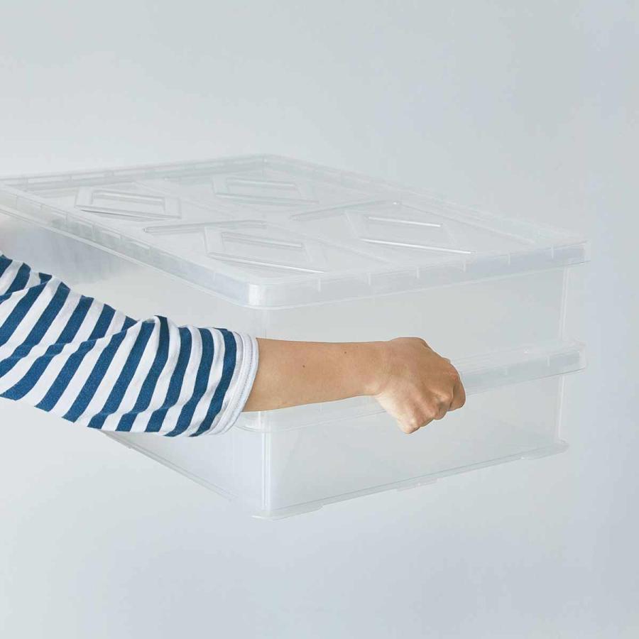 もち箱 フードテナー 本体2段 蓋1個 30×45cm レールトイ 収納 クリア （ 餅箱 餅ばこ もちばこ フードコンテナー 保存容器 プラスチック フードコンテナ ） | ブランド登録なし | 07