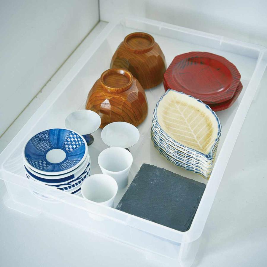 もち箱 フードテナー 本体2段 蓋1個 30×45cm レールトイ 収納 クリア （ 餅箱 餅ばこ もちばこ フードコンテナー 保存容器 プラスチック フードコンテナ ） | ブランド登録なし | 09