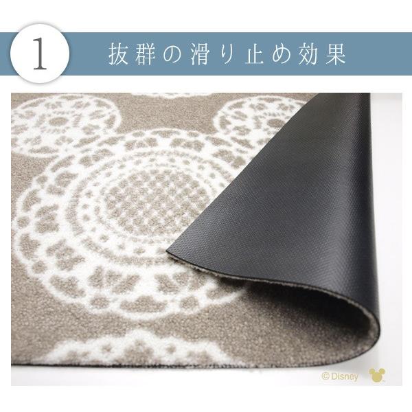 Disney 玄関マット 60×90cm 屋内屋外兼用 ミッキー シルエット