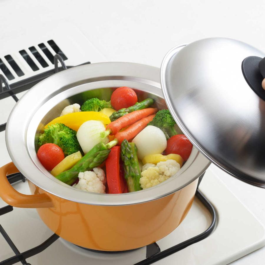 ヨシカワ 蒸し皿 18〜20cm用 お鍋にのせて簡単蒸しプレート小 ドーム型