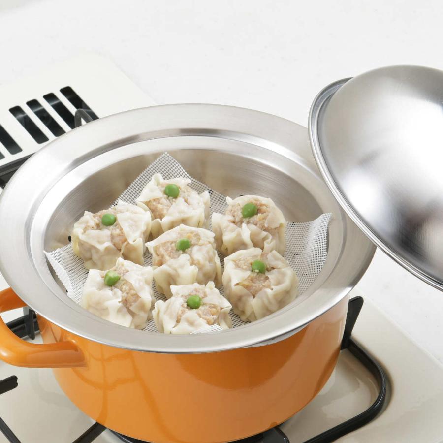 ヨシカワ 蒸し皿 18〜20cm用 お鍋にのせて簡単蒸しプレート小 ドーム型 