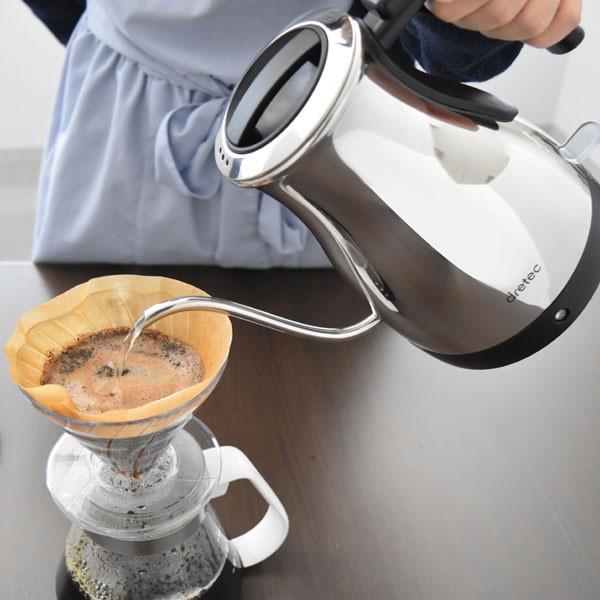 ドリップケトル グレーブ 1.0L シルバー 電気ケトル （ 細口電気ケトル