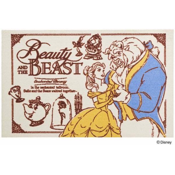 Disney（ディズニー） 玄関マット 屋内・屋外兼用 美女と野獣 75×120cm